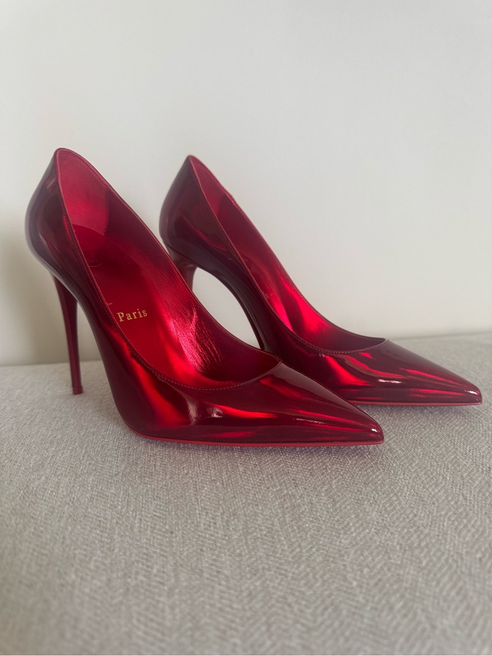 NEW Christian Louboutin Kate 100mm Psychic Red Stiletto Herls